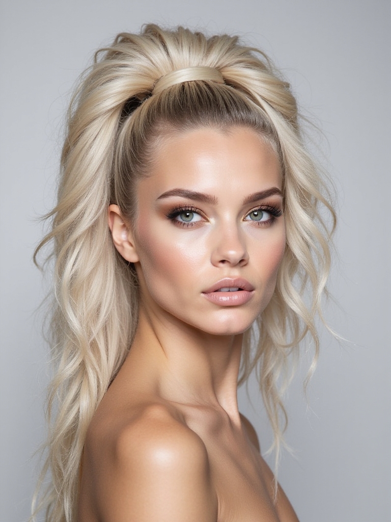 crimped high ponytail tutorial