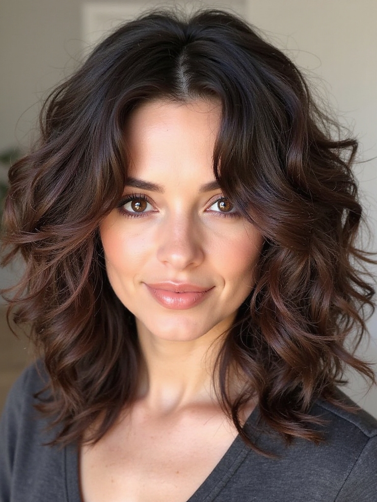 curly shag hairstyle transformation