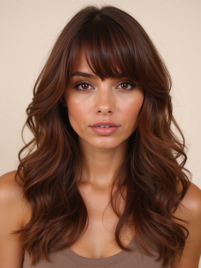 cutting long curtain bangs