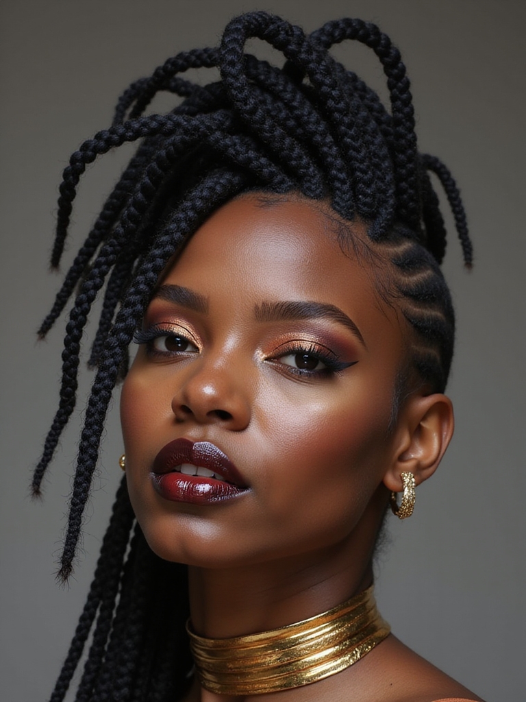 dramatic mohawk with accessories