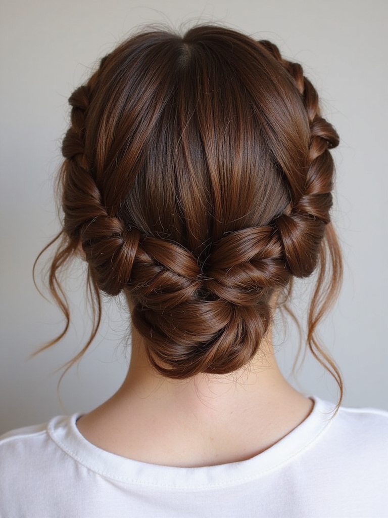 dutch braids into bun