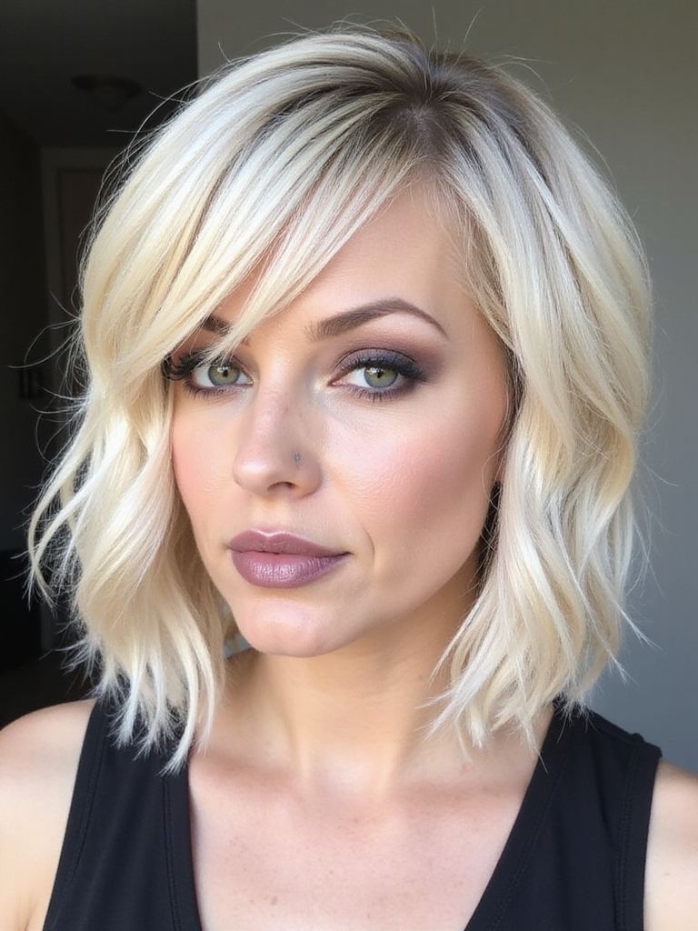 dynamic layered bob hairstyle