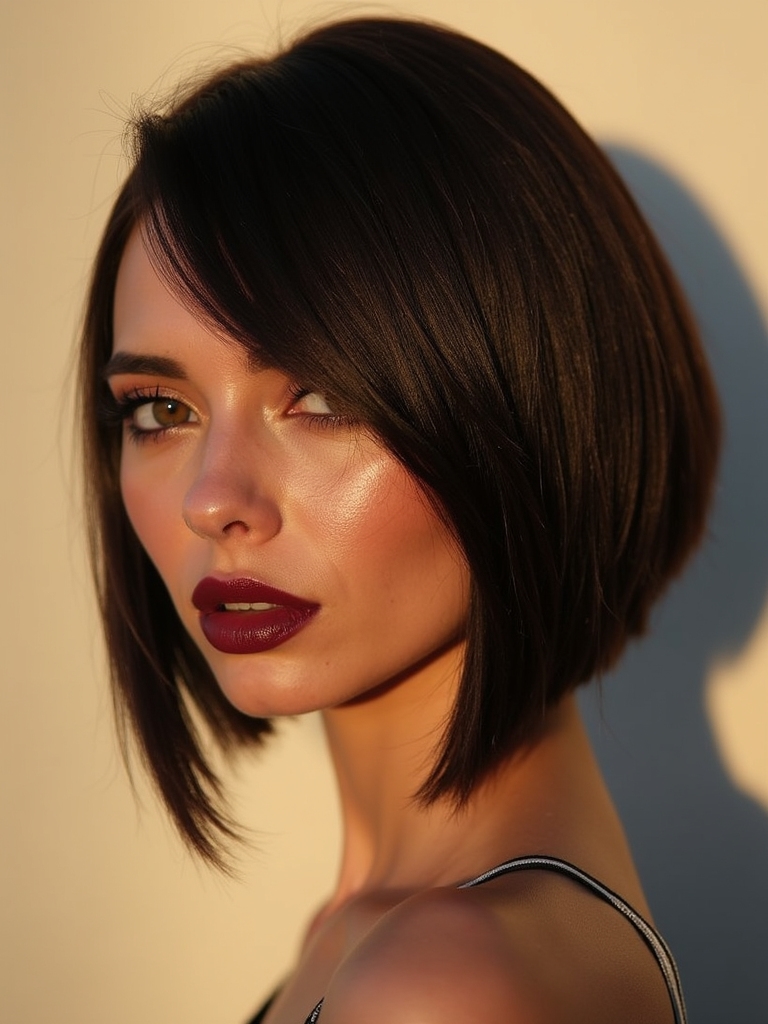 edgy flattering asymmetrical bob