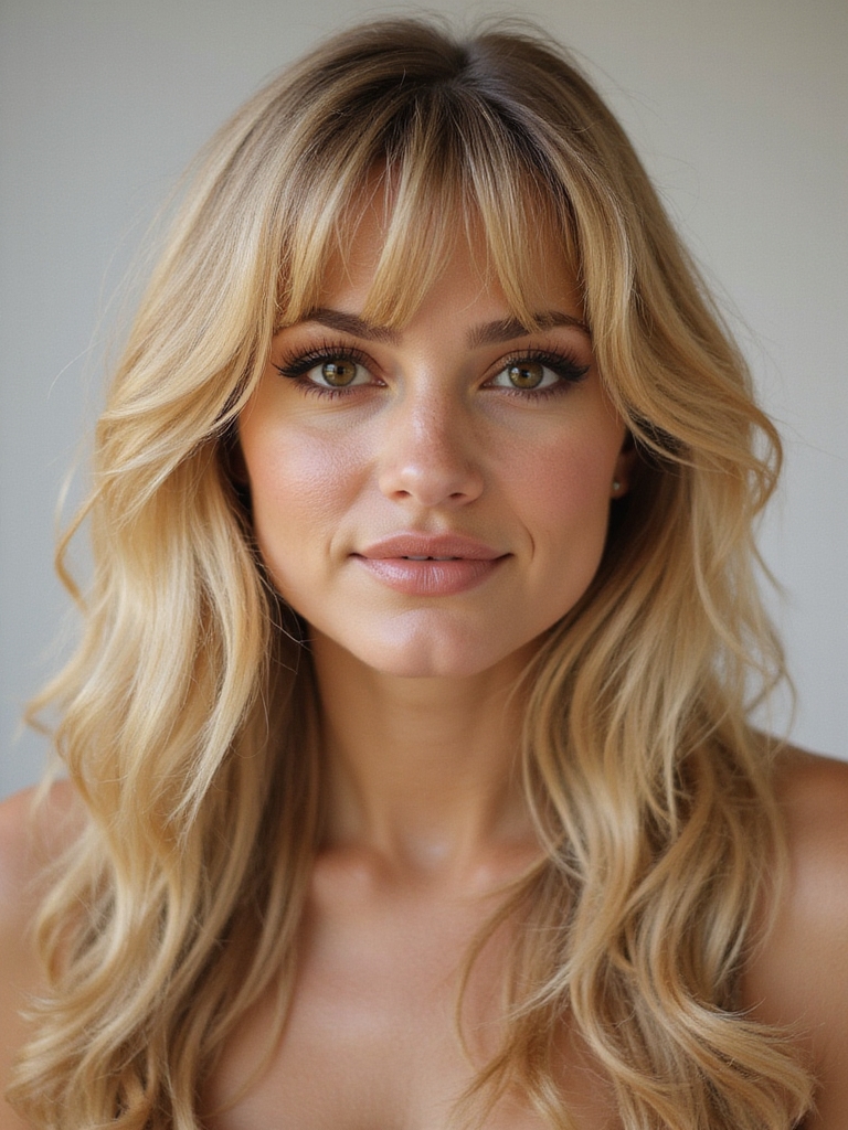 effortless boho fringe hairstyle