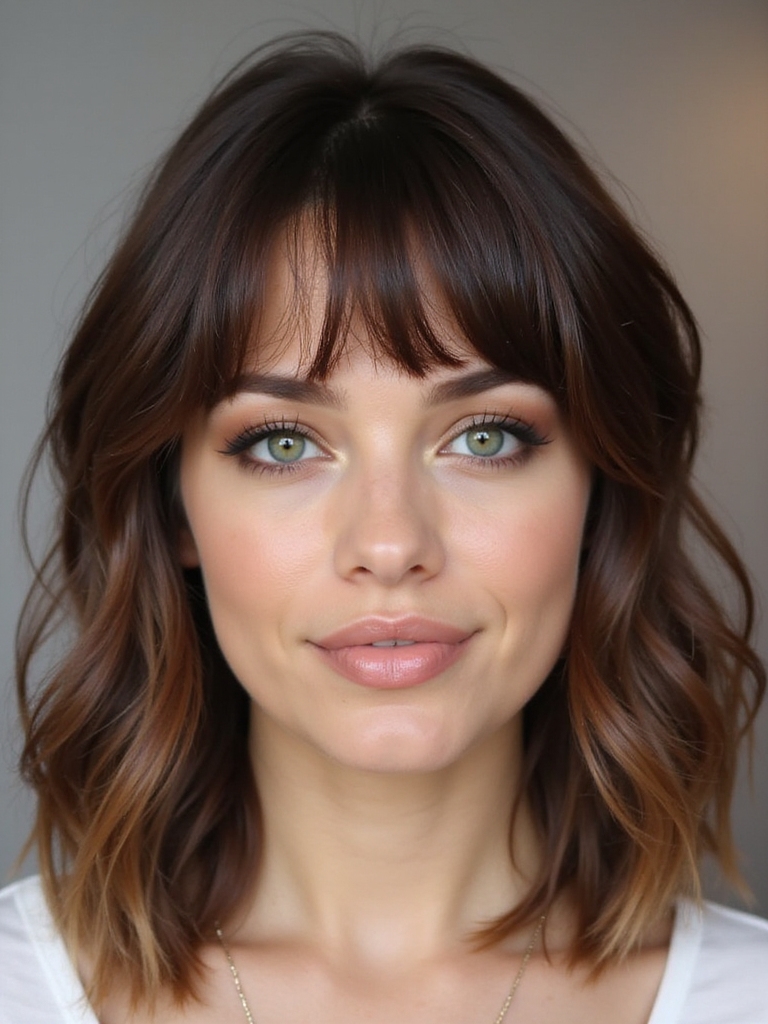 effortless elegance through bangs