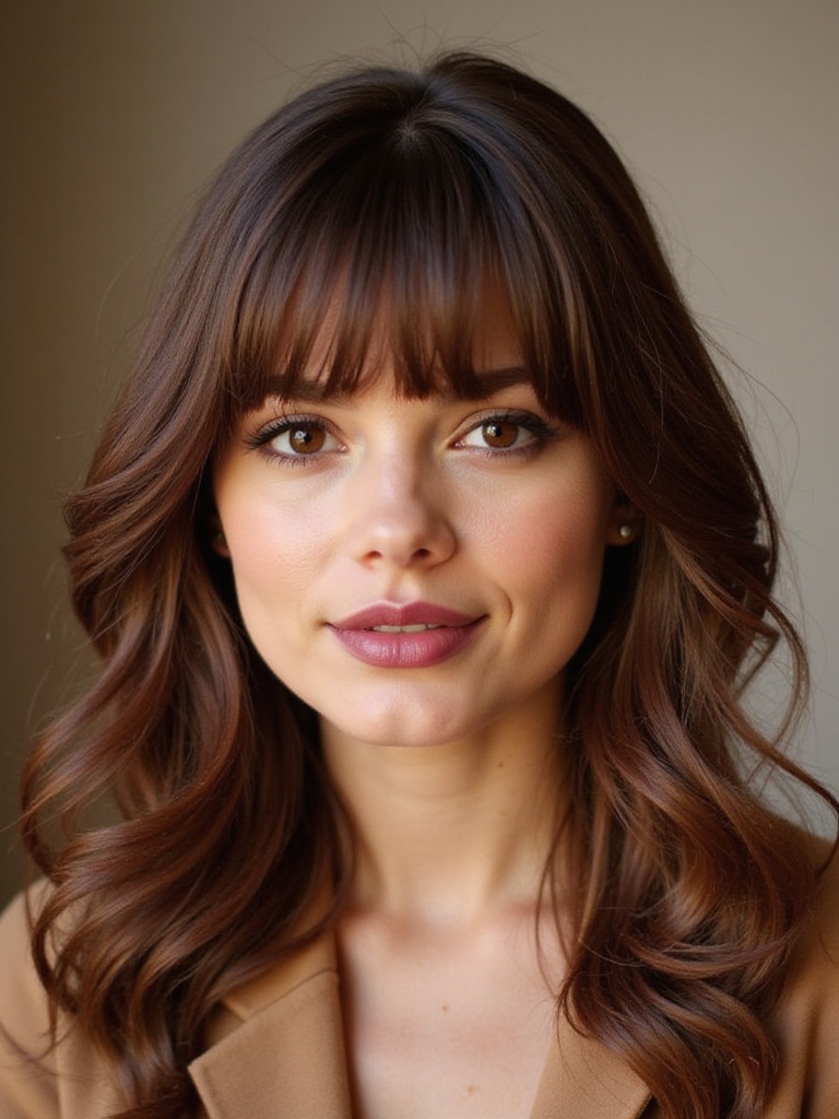 effortless long curtain bangs