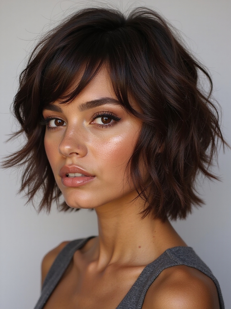 effortlessly chic shaggy bob