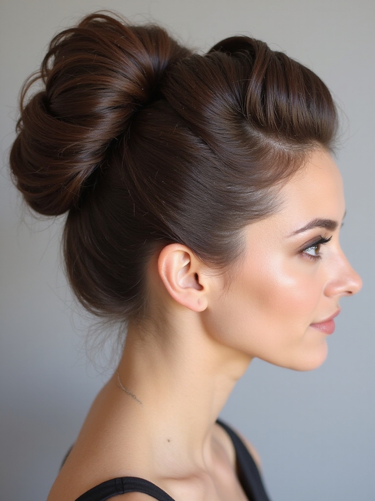 elegant high bun details