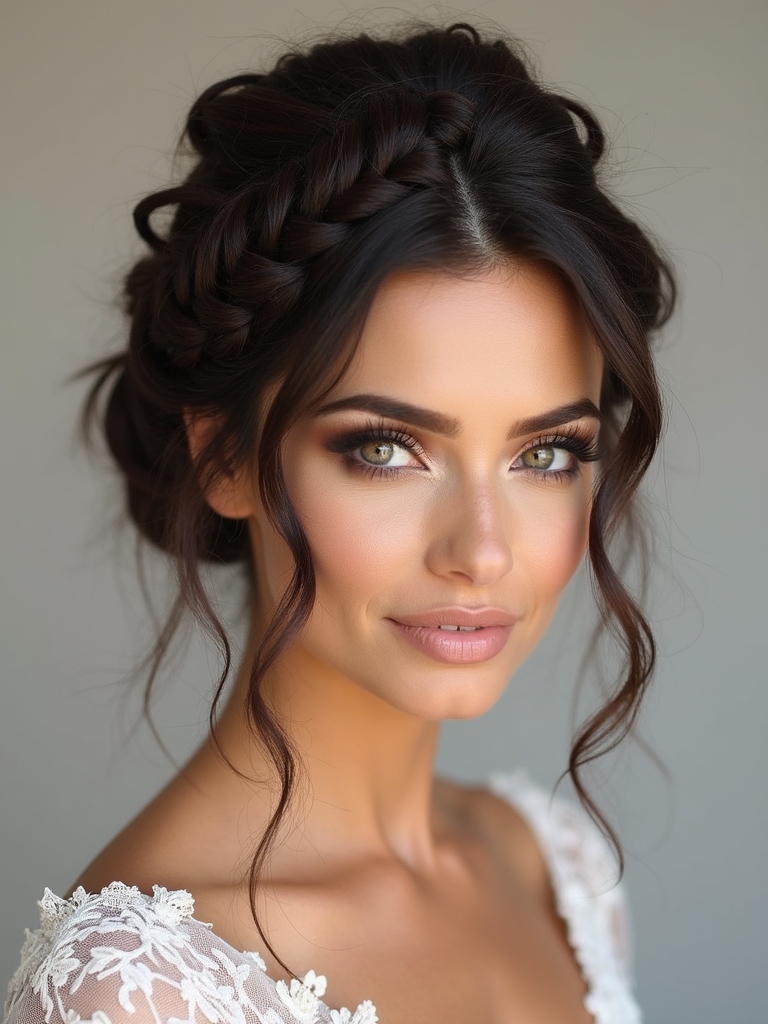 elegant loose braided updo