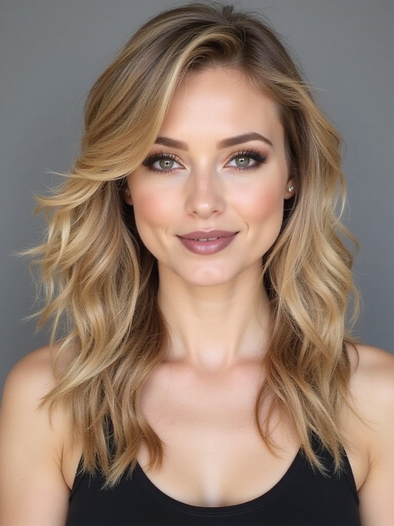 elegant side parted waves