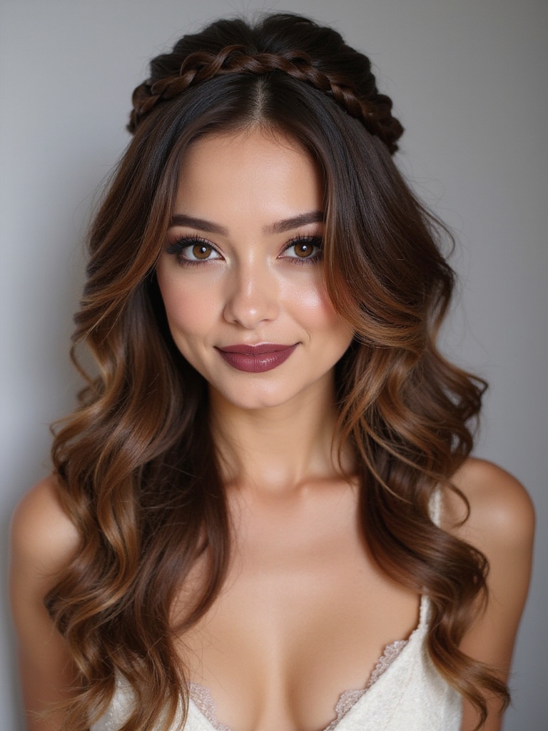 elegant side swept hair waves