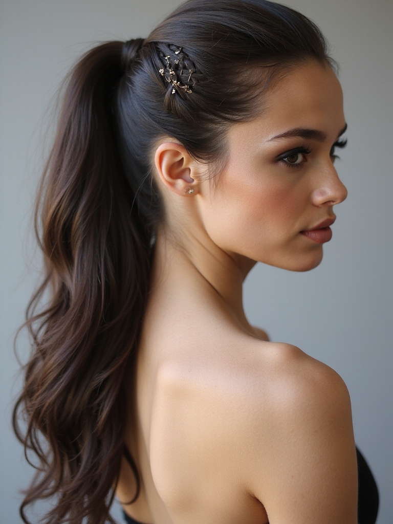 elegant sleek low ponytail