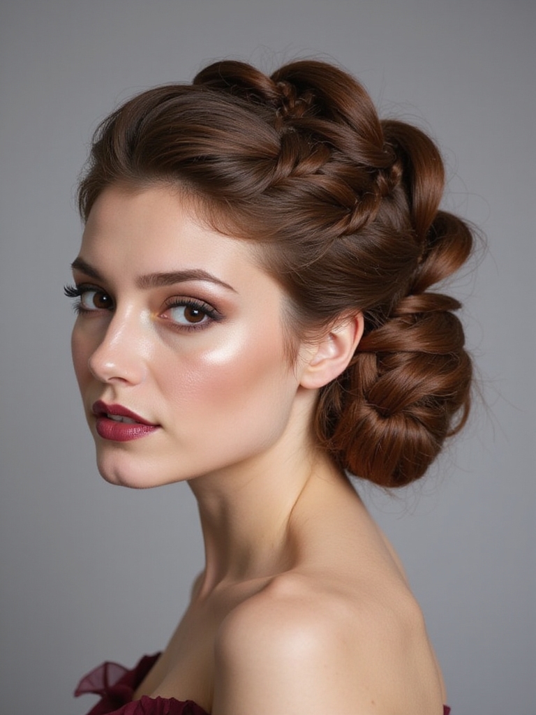 elegant woven bun hairstyle