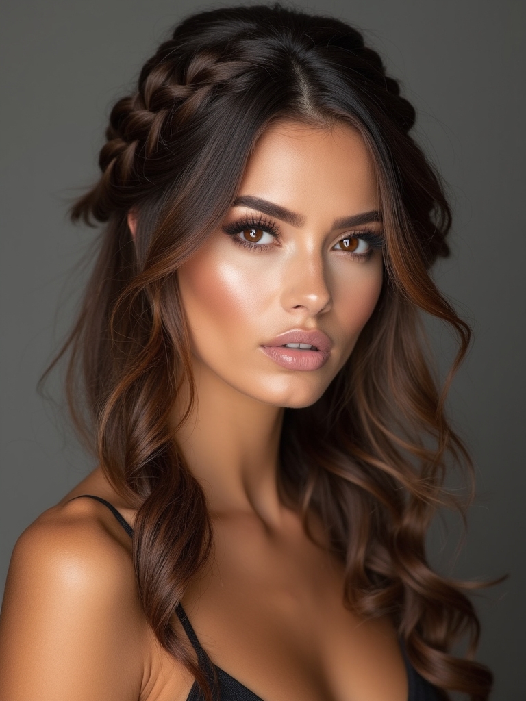enchanting half up braid elegance
