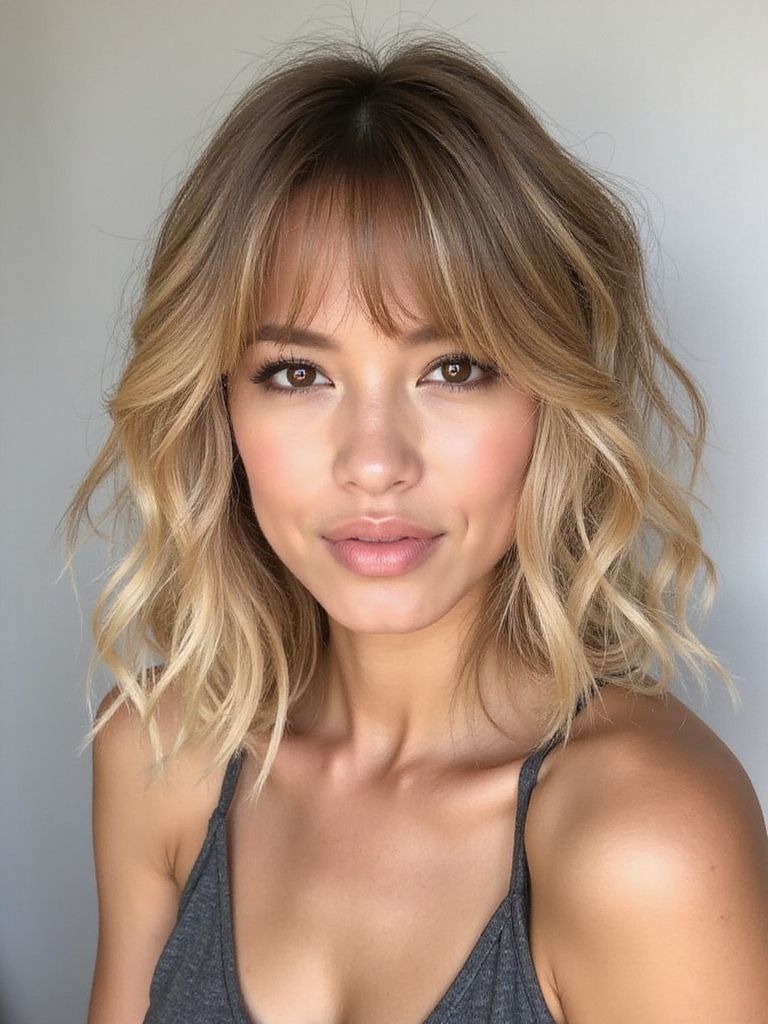 feminine shag soft waves