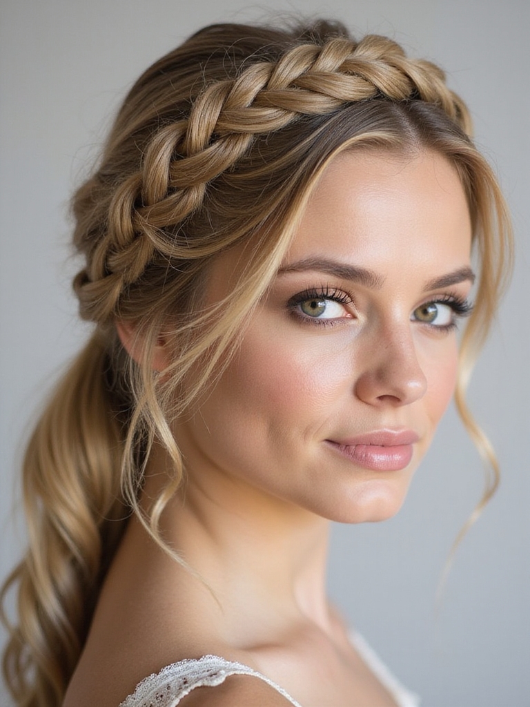 fishtail crown for short hair