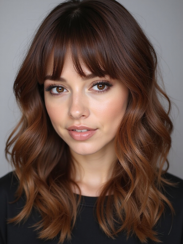 flattering bangs for square faces