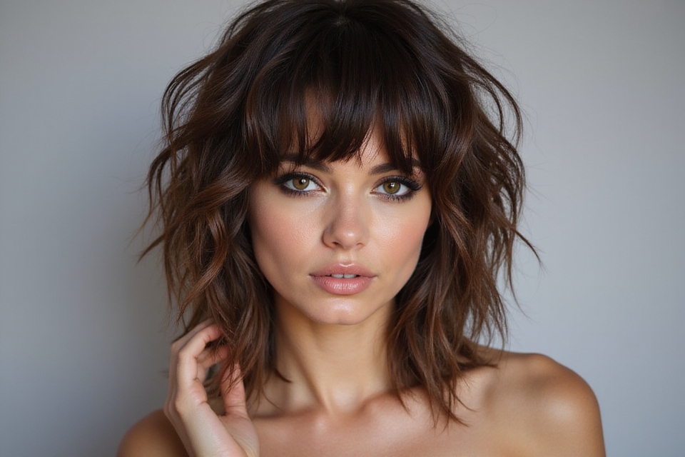 frayed shag haircut style