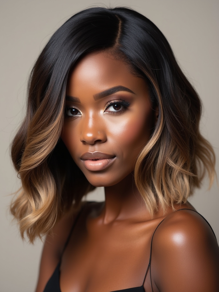 glamorous bob hairstyle highlights