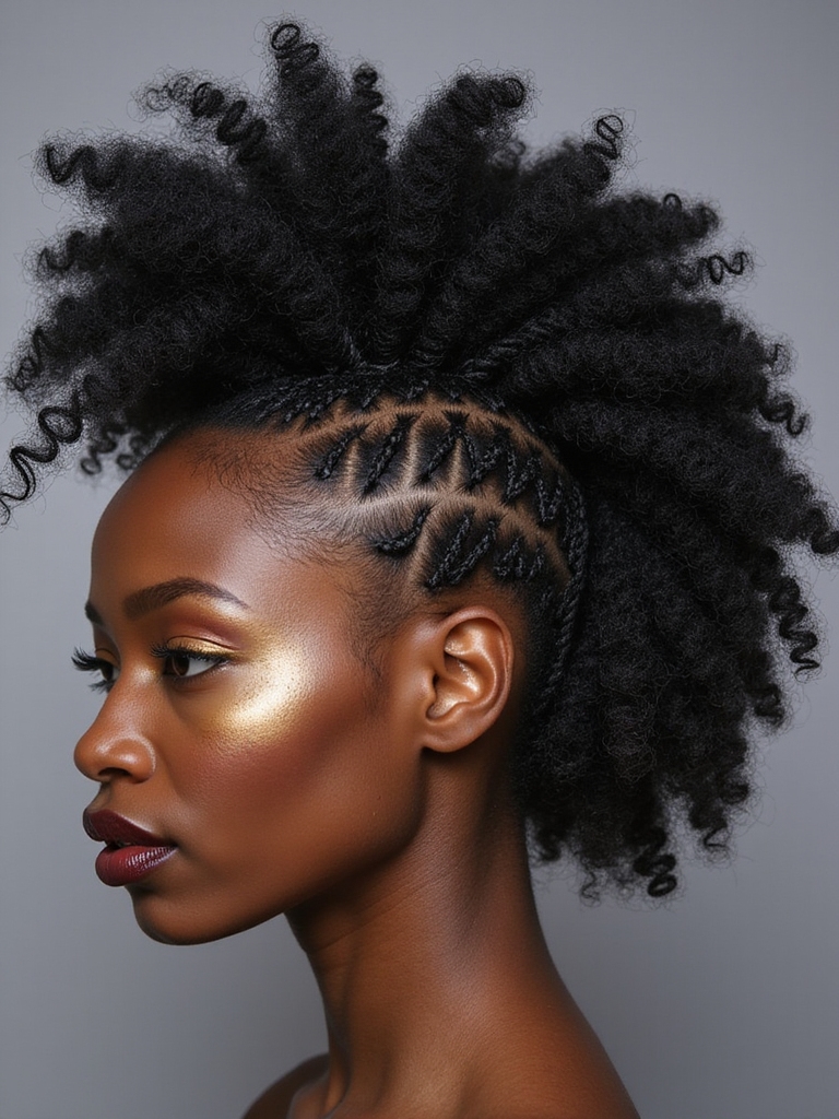 half braided loose mohawk