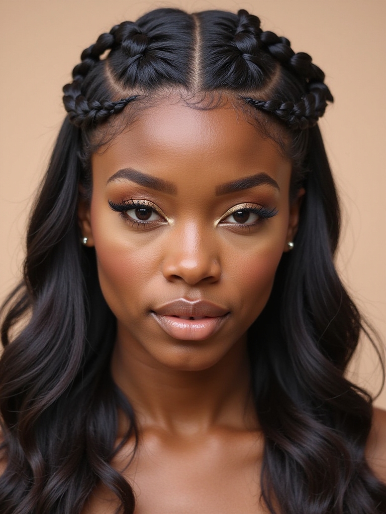 half up braided elegance