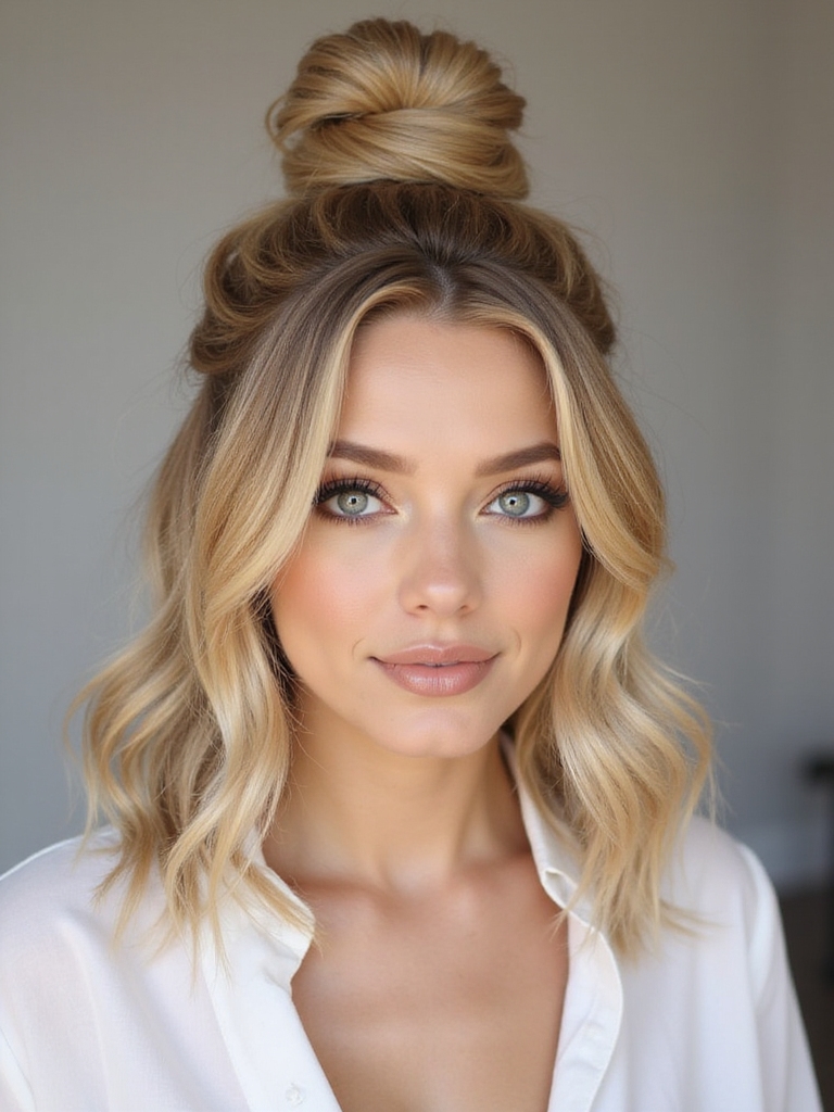 half up top knot tutorial