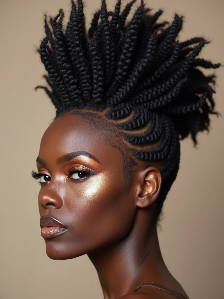 intricate leaf braid mohawk