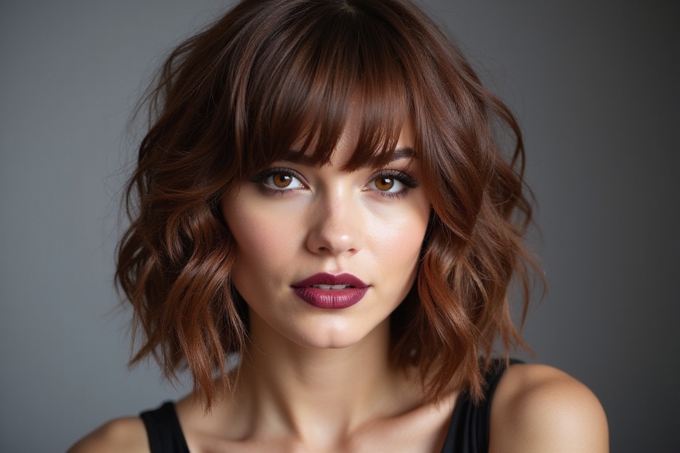 layered bangs with clean base