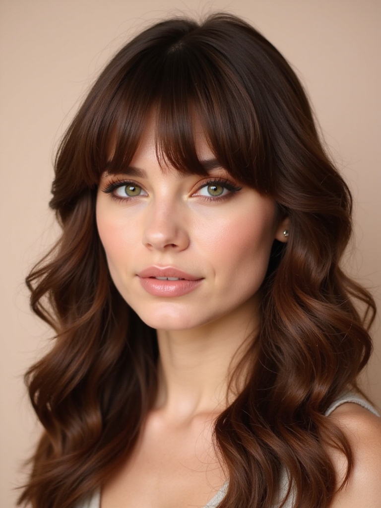 low parted curtain bangs