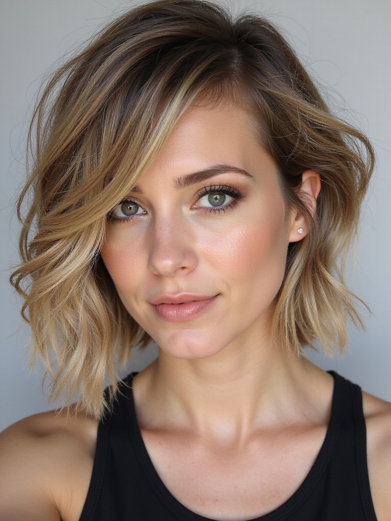 messy layered bob elegance