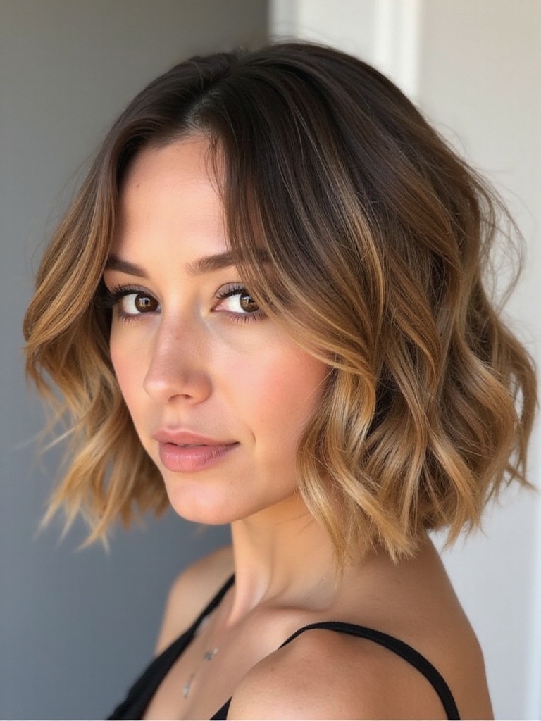 natural wavy bob elegance