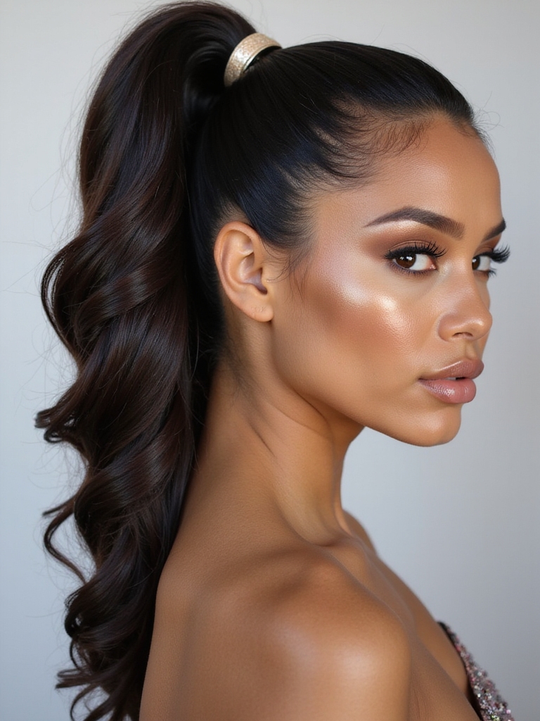 playful twisted ponytail style