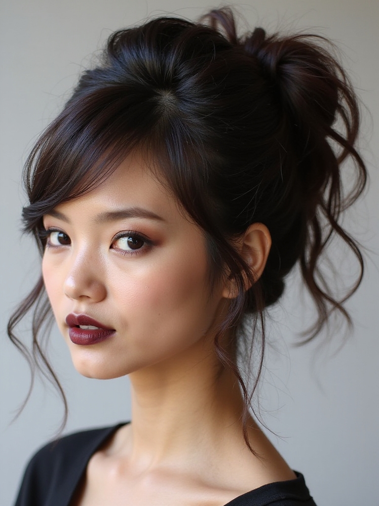 preparing hair for bun