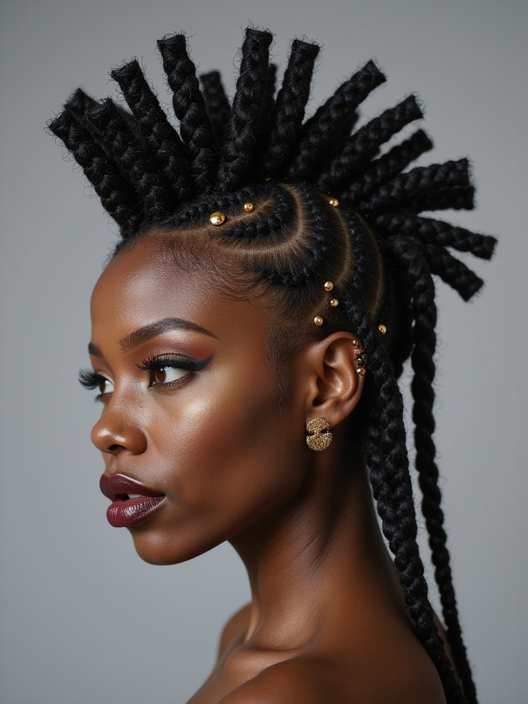 regal mohawk with braids