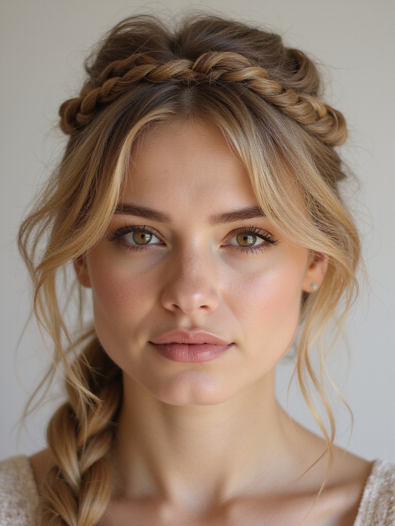relaxed undone braided crown
