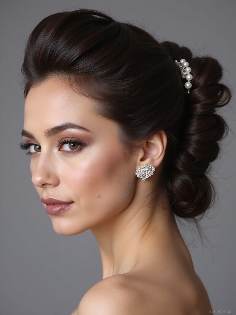 romantic asymmetrical side swept elegance