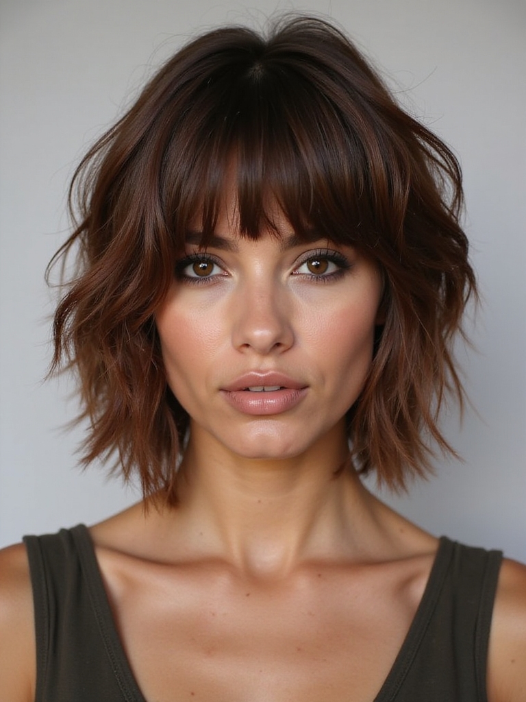 shaggy bob embraces textured layers