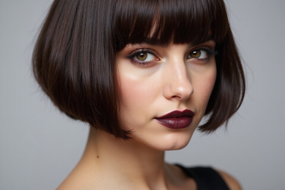 sharp bangs soft fall