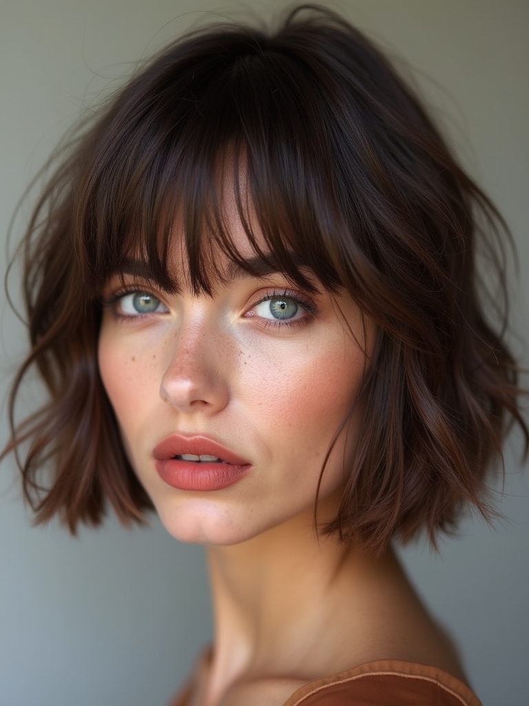 short hair with bangs