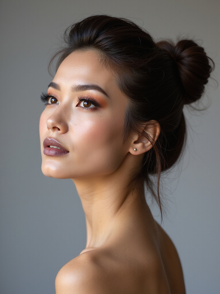 sleek bun evening accessories