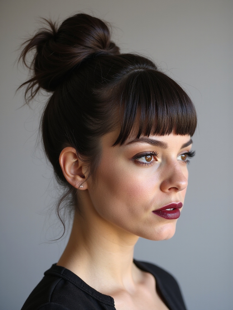 sleek bun for short hair