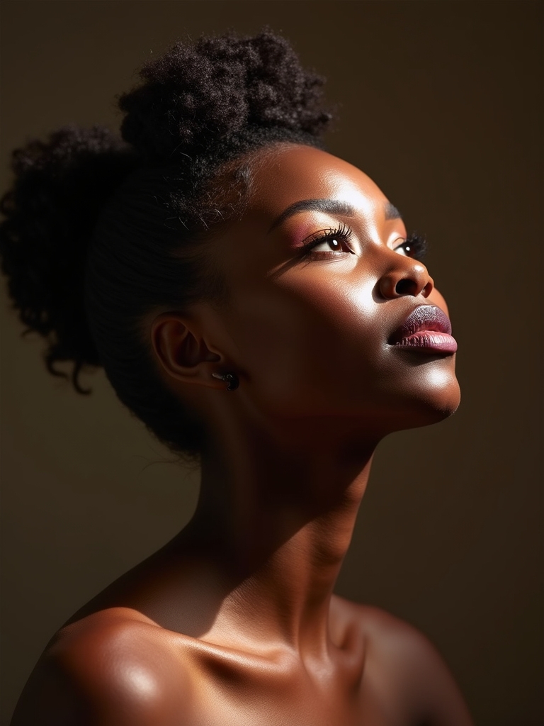sleek bun with natural hair