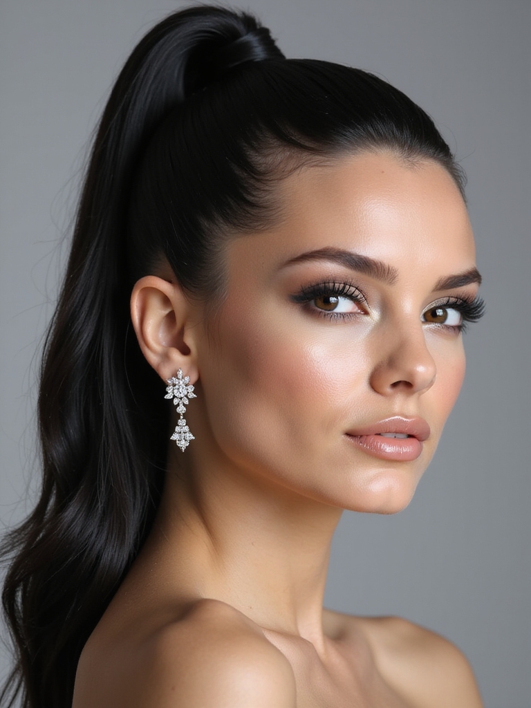 sleek formal high ponytail