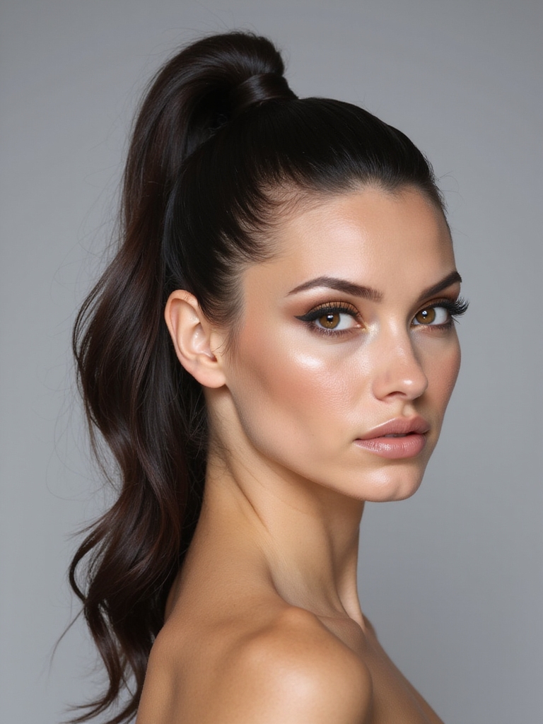 sleek high ponytail styling