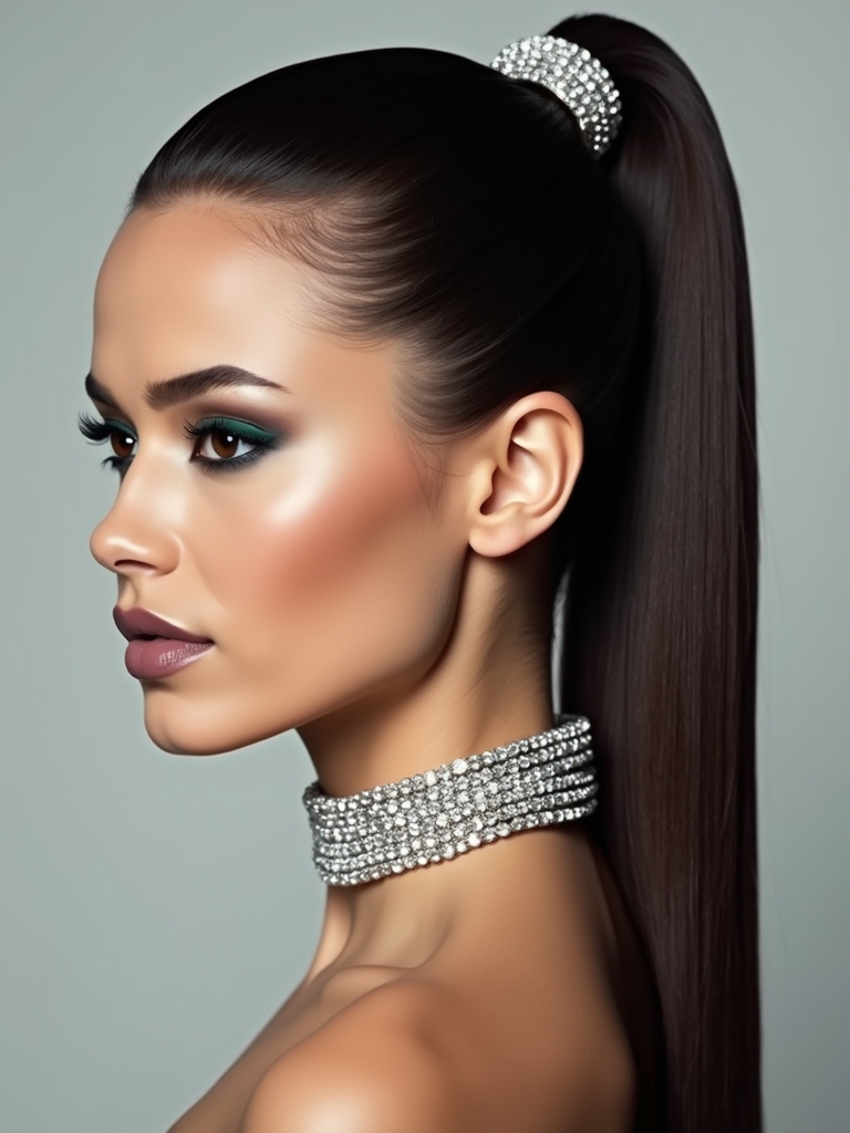 sleek ponytail bold accessory