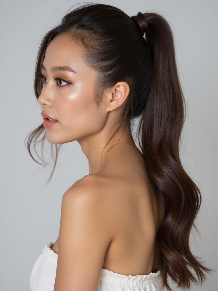 sleek ponytail for elegance