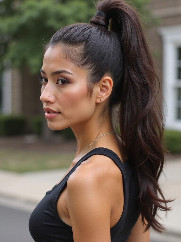 sleek secure gym ponytail