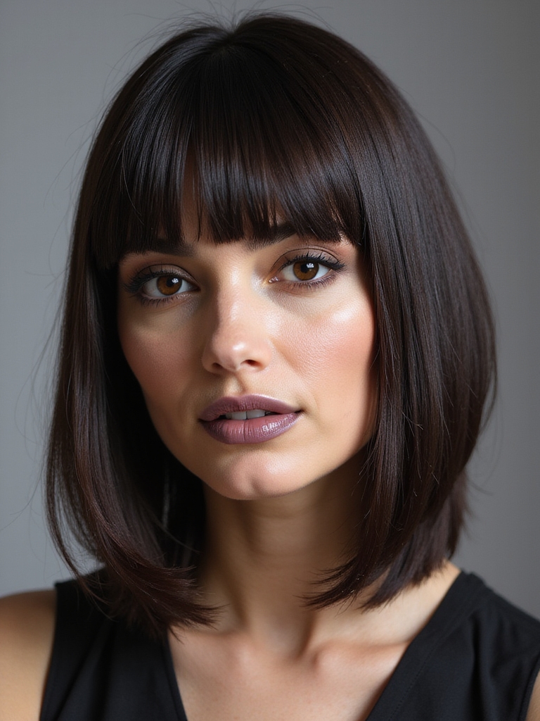 sleek sophisticated blunt hairstyle