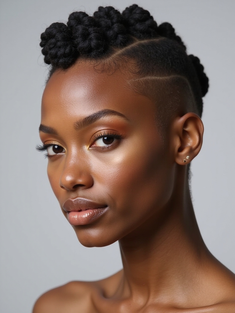 sleek symmetrical tiny braids