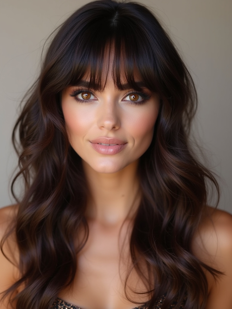 soft romantic feathered bangs